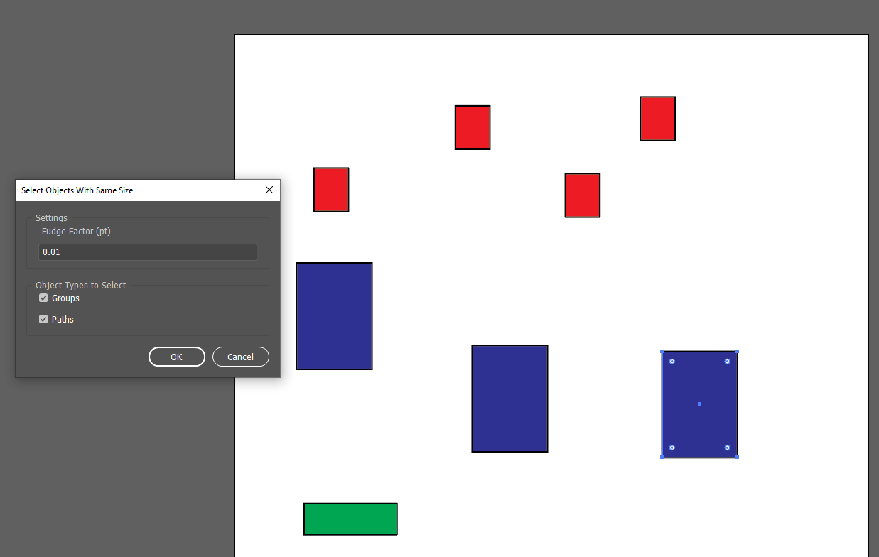 Selecting Objects The Same Size In Adobe Illustrator