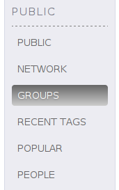 Groups in the left menu in stock GNU social